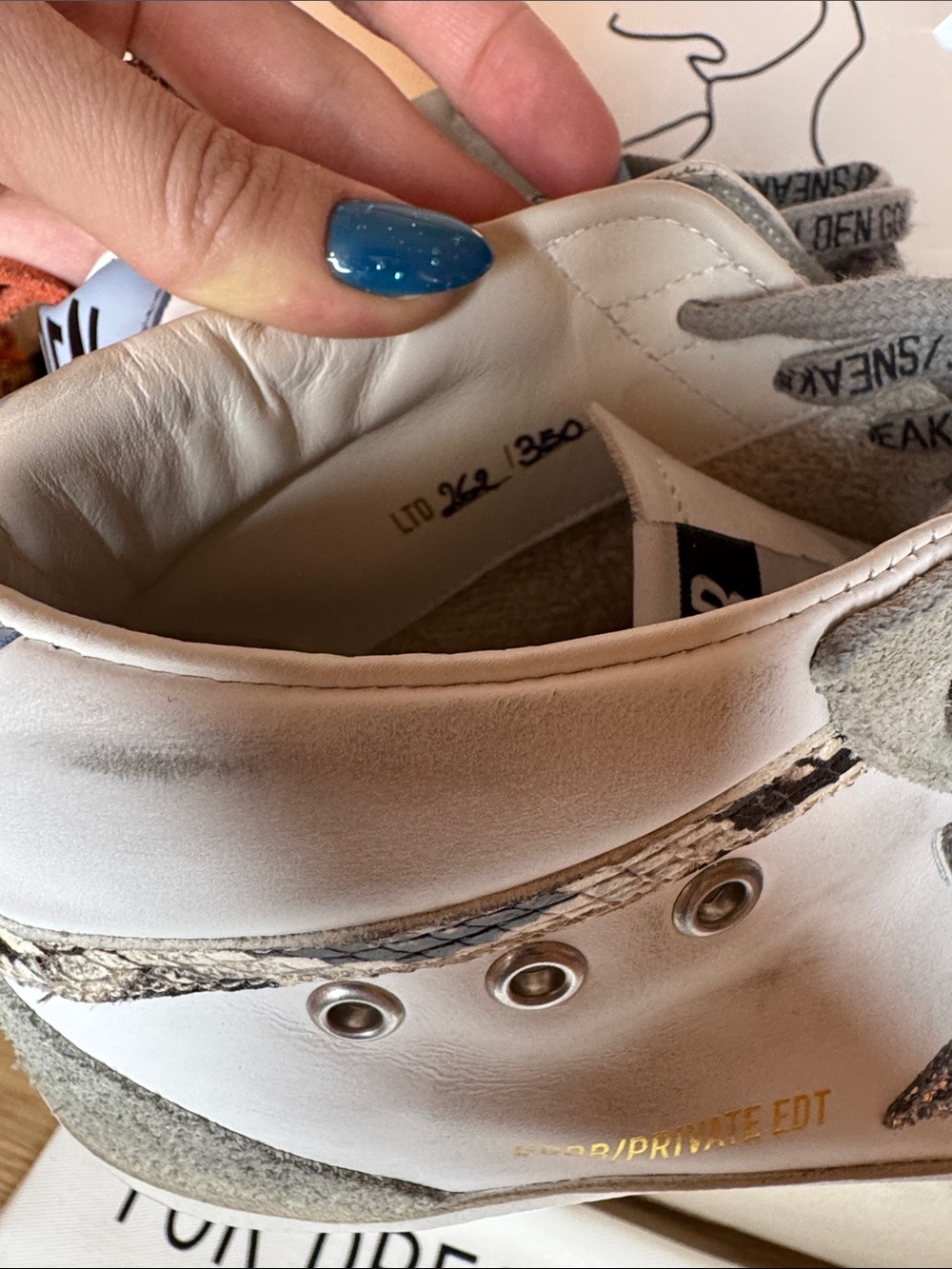 SSENSE Exclusive Golden Goose Midstar Suede Leather Silver Glitter Star - Picture 5 of 10